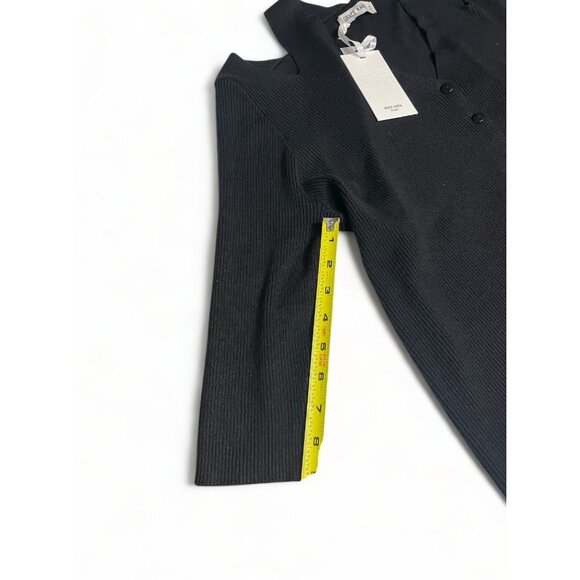 Grace Karin Women's Black Ribbed Cardigan Sweater With Button Front 2XL - Picture 9 of 11